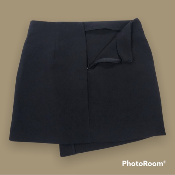 Navy Asymmetrical Mini Skirt. - Picture 4 of 6